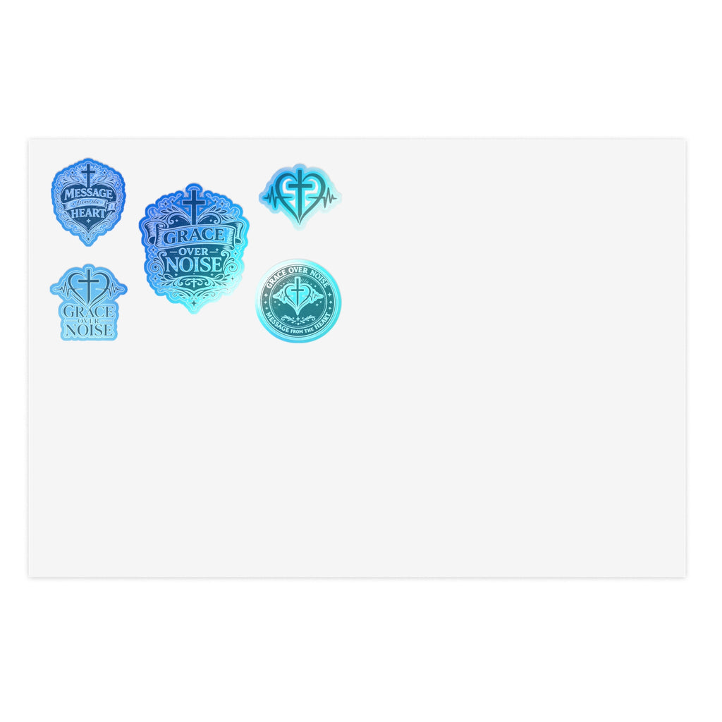 Grace Over Noise – Message From the Heart Christian Circle Sticker Sheet Bundle (5pcs)