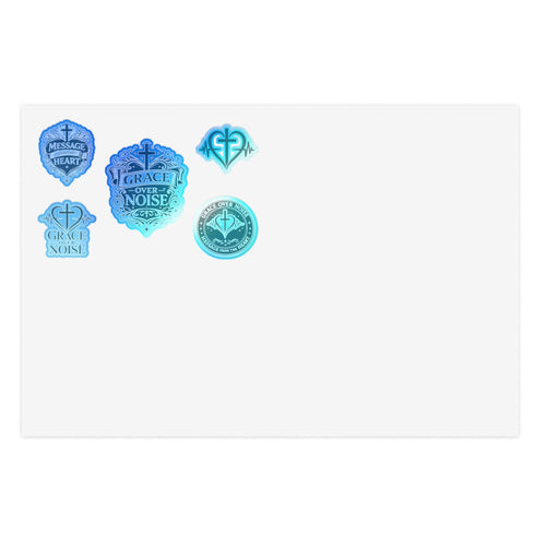 Grace Over Noise – Message From the Heart Christian Circle Sticker Sheet Bundle (5pcs)