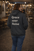 Grace Over Noise Cozy Faith Hoodie Dark Color – Christian Encouragement Sweatshirt