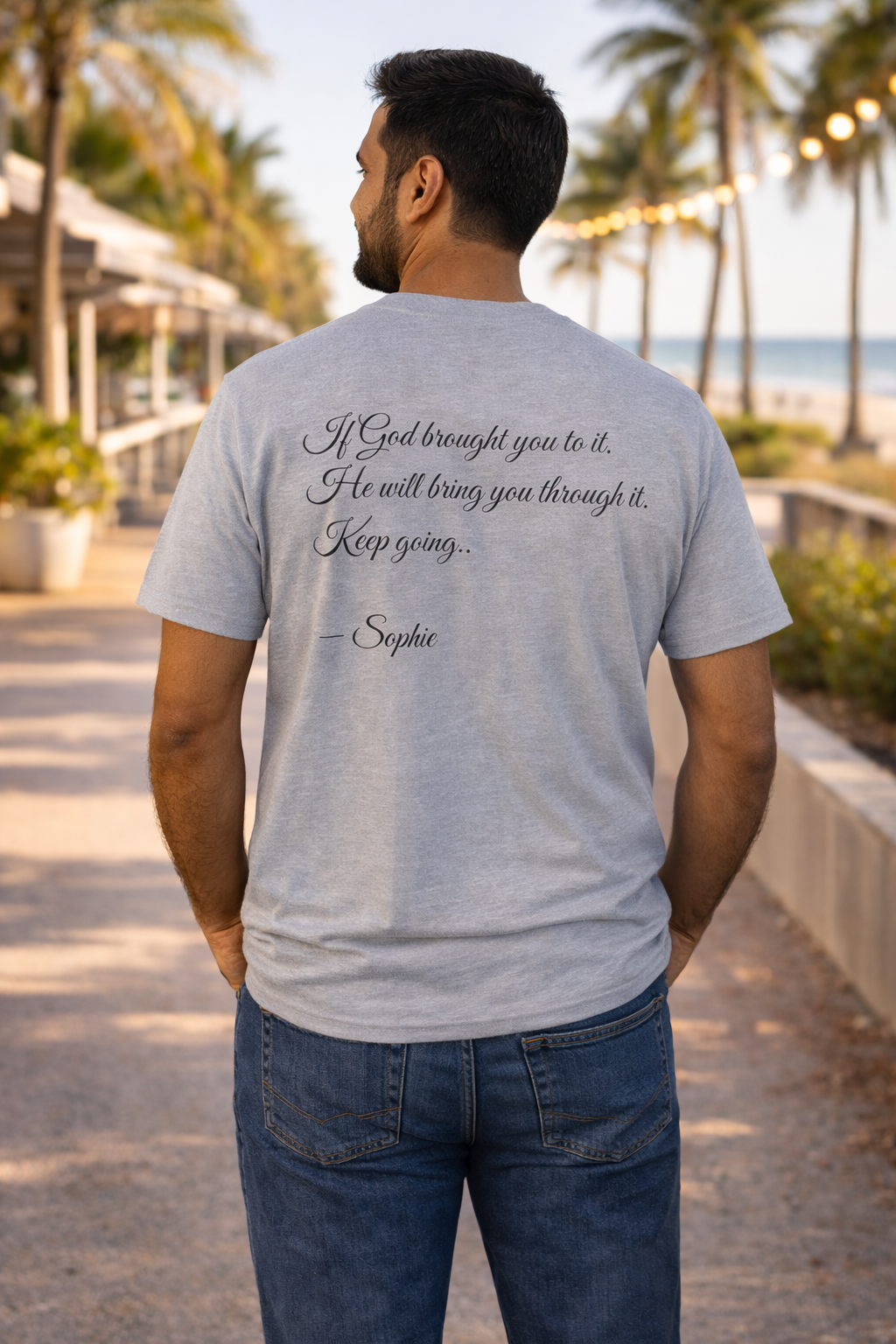 Message From The Heart – Christian Encouragement T-Shirt | Grace Over Noise : If God brought you to it. He will bring you through it. Keep going.