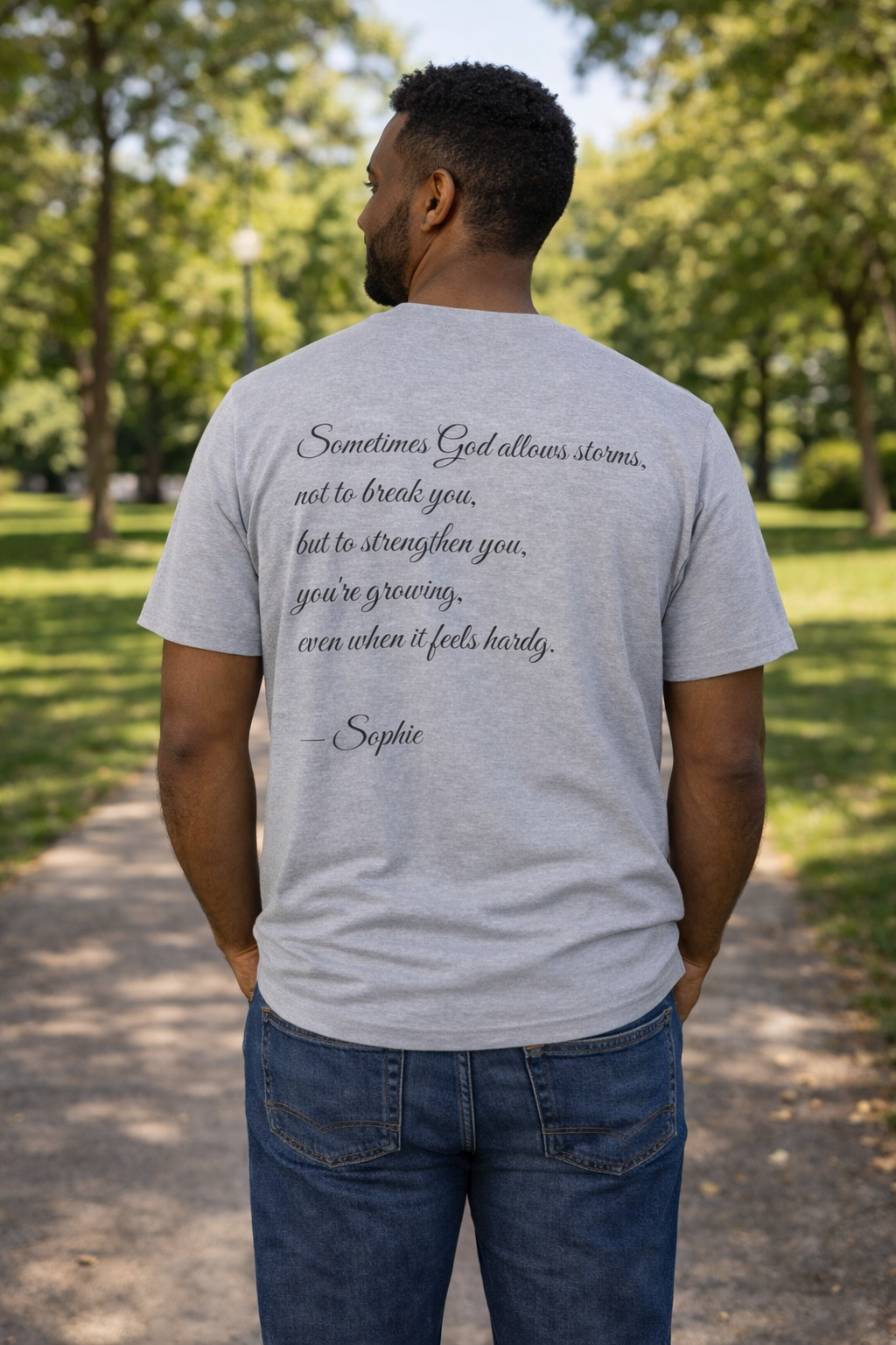 Message From The Heart – Christian Encouragement T-Shirt | Grace Over Noise : Sometimes God allows storms, not to break you, but to strengthen you, you're growing, even when it feels hard