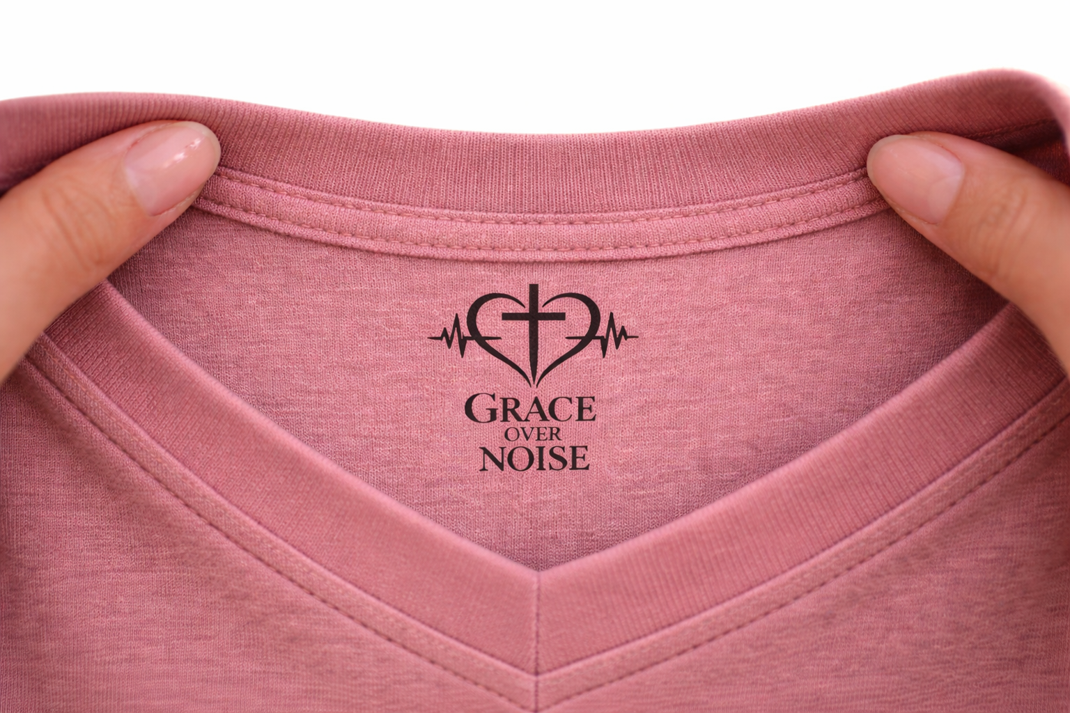 Grace Over Noise – Message From The Heart Encouragement Shirt : Before you start your day, remember: God sees you. He hears your prayers. And He has not forgotten you. Keep going.