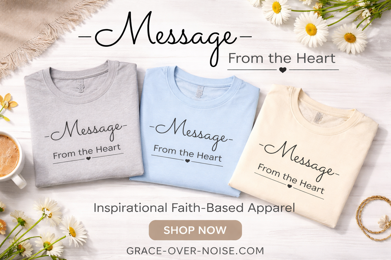 Message From The Heart – Christian Encouragement T-Shirt | Grace Over Noise : My body is a gift from Him. My discipline is a thank you to Him. Every rep is a prayer in motion.