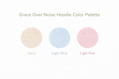 Grace Over Noise Cozy Faith Hoodie light color – Christian Encouragement Sweatshirt