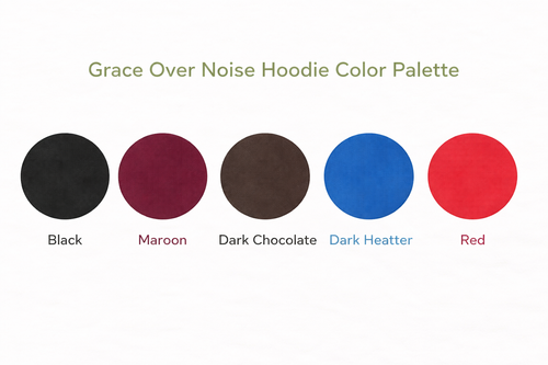 Grace Over Noise Cozy Faith Hoodie Dark Color – Christian Encouragement Sweatshirt